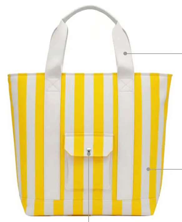 [800MI250033] cool bag with stips in yellow and white