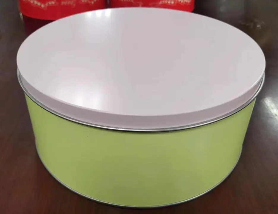[12235.8HEMA] Tin box, size round  Dia.200*H85mm, green & blue （副本）