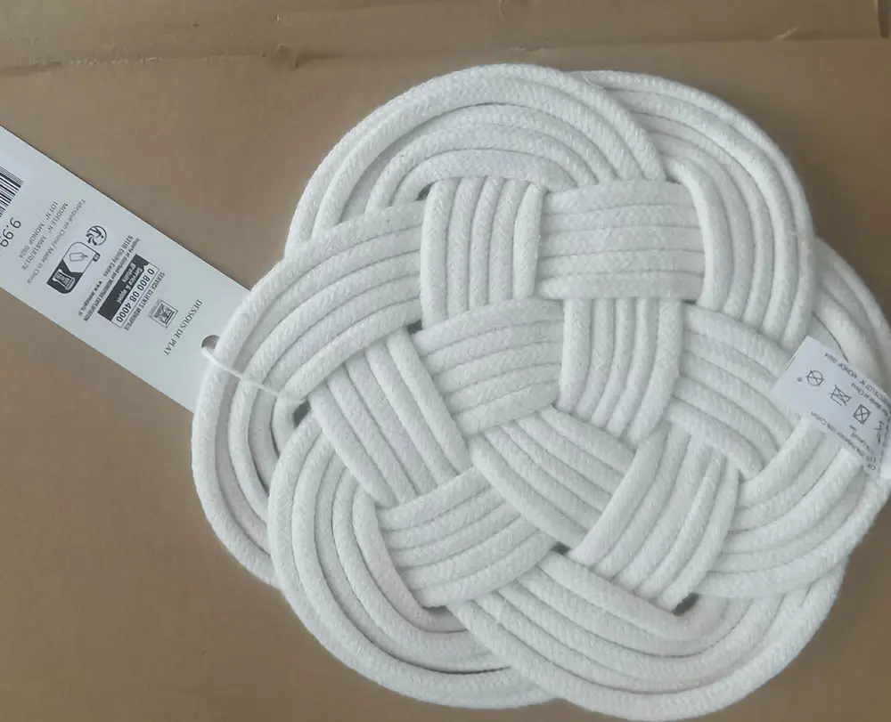 [3541.COSMO2] Handmade woven trivet, 20cm round