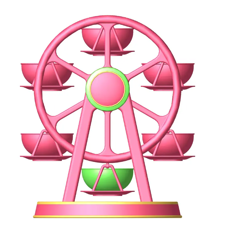 [21779.AH] Ferris wheel with serving bowls and lights function